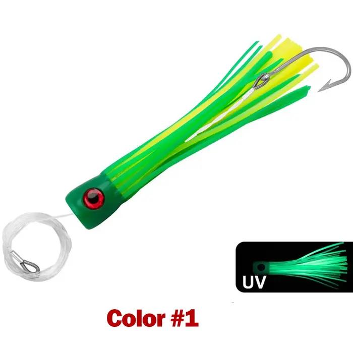Grand jeu pêche Teaser rigged plume oiseau à la traîne leurre calmar thon marguerite chaîne Mahi Wah