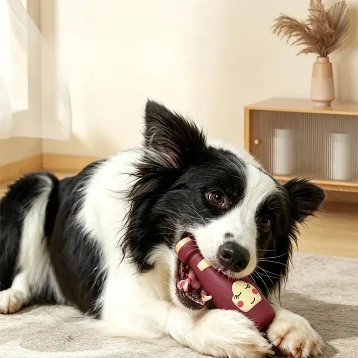 Jouet à mâcher interactif pour chien en forme de bouteille de vin simulée