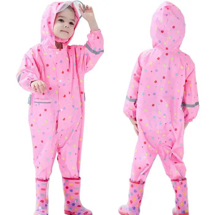 Salopette imperméable à capuche design dessin animé pour enfants 1-8 ans occasions extérieures jouets de pluie
