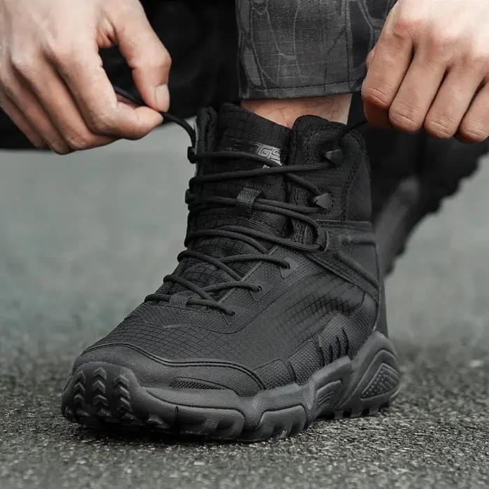 Bottes Respirantes Polyester Haute Cheville pour Hommes Chaussures de Randonnée Escalade Occasionnels Aventuriers