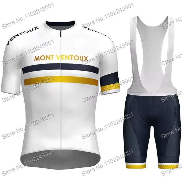Ensemble de maillot de cyclisme Mont Ventoux avec coussin en gel pour hommes occasion randonnée course de triathlon compétition vélo de route