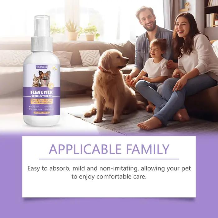 Yegbong Spray Répulsif Anti-Puces et Tiques pour Animaux de Compagnie