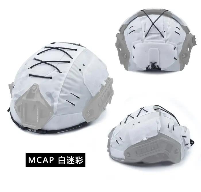 Housse camouflage blanc neige pour casque tactique protection hivernale chasse ski