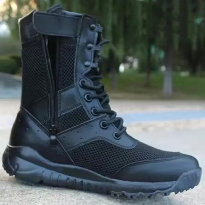 Bottes de travail tactiques pour hommes, chaussures d'entraînement de Combat en toile ultralégères e