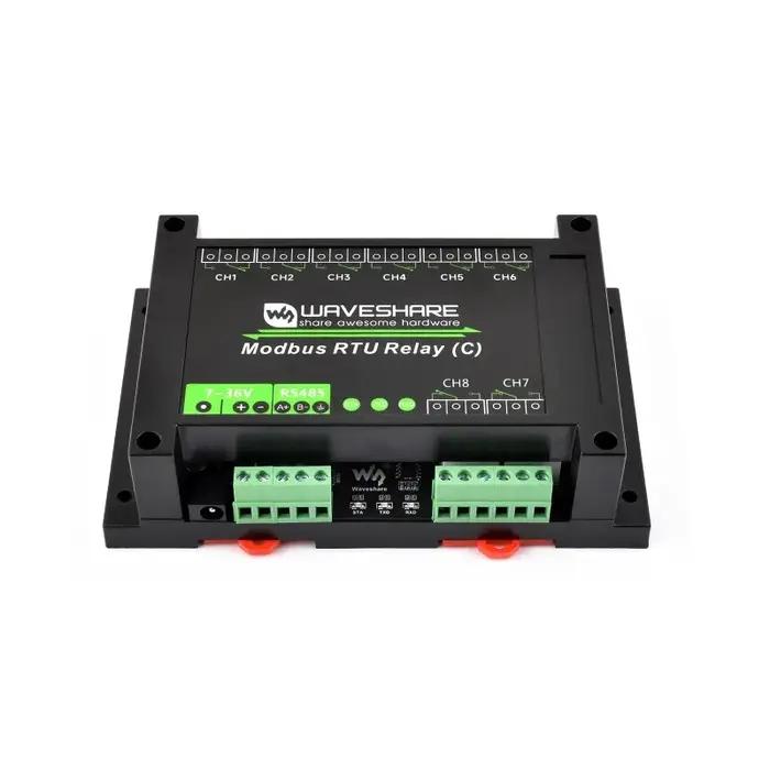 Relais Modbus RTU Waveshare (C), Module de relais à verrouillage Modbus RTU 8 canaux (C) avec interf