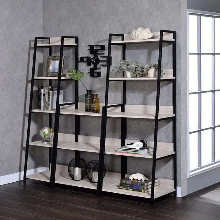 ACcloser-Bibliothèque Wendral, Naturel, Noir, 3 Niveaux, 92672