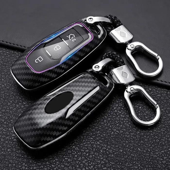 Nouvelle couverture de clé de voiture en fibre de carbone pour Ford ktMondeo Mustang F-150 Explorer