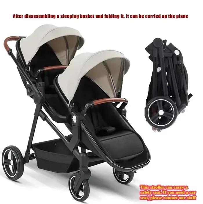 Poussette double multifonctionnelle pliable 2026