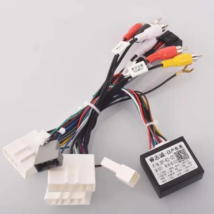 Adaptateur de câble de faisceau de câblage stéréo d'autoradio Android 16 broches pour Nissan Murano Qashqai j10 j11 X