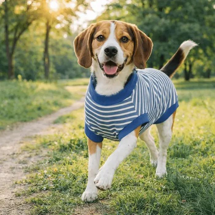 Combinaison pour chien à rayures