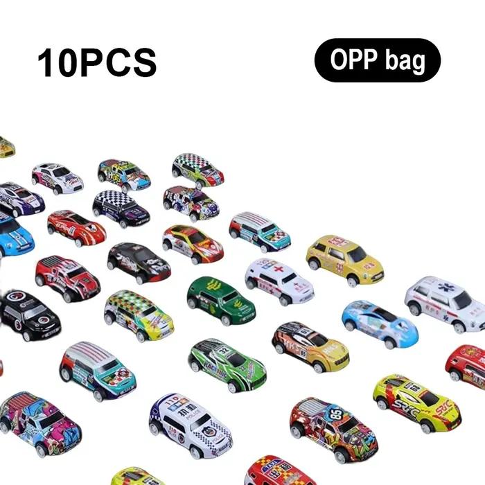 10-48 pièces Mini ensemble de voiture inertie retirer voitures pour garçons modèle de véhicule en plastique avec contene