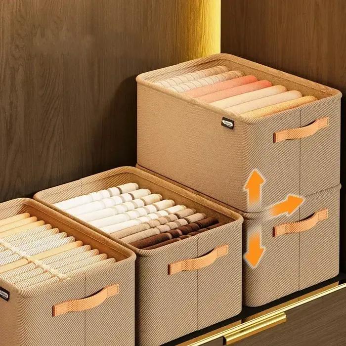 Organisateur de vêtements épais pliable en tissus non tissés pour rangement pratique et élégant dressing armoire tiroirs pulls pantalons occassions spéciales