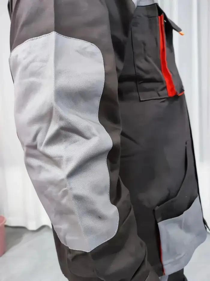 Ensemble de vêtements de travail de soudage résistants à l'usure pour homme en 100% coton trempé avec multipoches pour soudeurs et électriciens