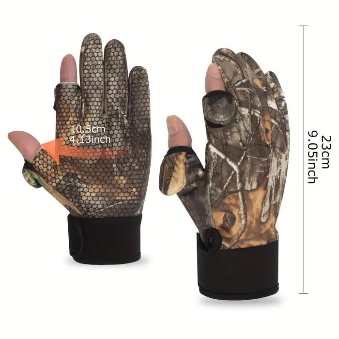 Gants tactiles et antidérapants pour chasseurs et pêcheurs automne hiver activités de plein air polyesters tricotés tactiles doigts complètement ajustés