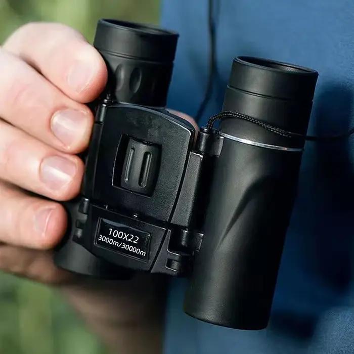 Jumelles pliantes 100x22 HD longue portée pour chasse sportive et randonnée camping