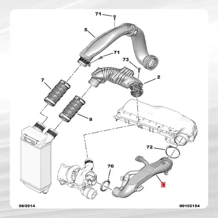 Tuyau d'admission d'air turbo et soupape de décharge, KIT Crystals en 408 5081.6T, tuyau d'admission