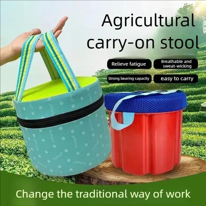 Tabouret portable de jardin, banc léger, siège rond, chaise de pêche en plein air pour le jardinage