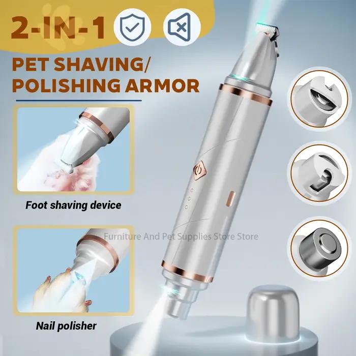 Tondeuse 2-en-1 pour pattes de chien et coupe-ongles pour chat