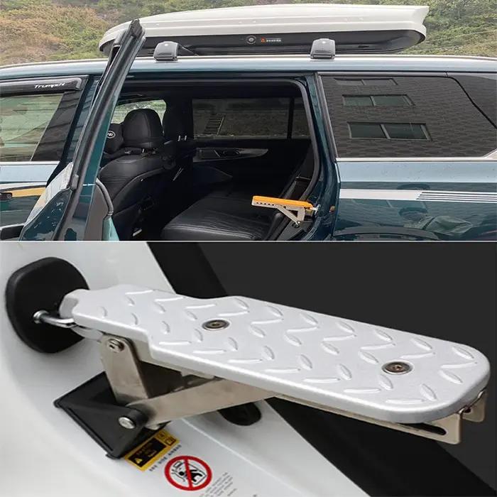 Support de toit de voiture universel en aluminium de 440 Lbs, loquet de porte adapté au toit, pédale