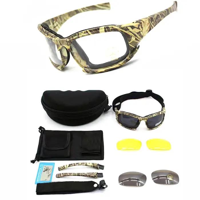 Lunettes de tir X7 C5 Tactical Sport polarisées pour chasse et airsoft - 4 verres interchangeables