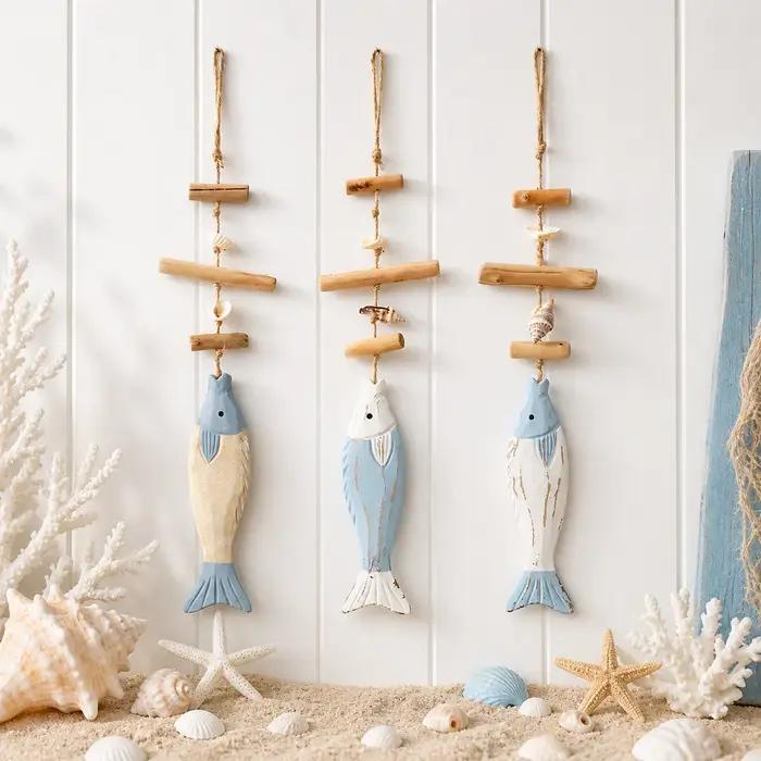 Décoration murale en bois de style côtier avec coquillages et corde de jute pour salon et salle de bain occasions spéciales femmes العراقة والجمال الطبيعي