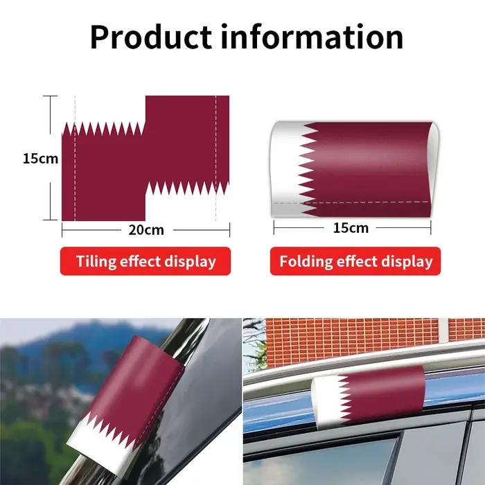 Autocollant 3D Logo Drapeau du Qatar PVC Noir Protection Solaire Fenêtre Voiture Occasions Spéciales