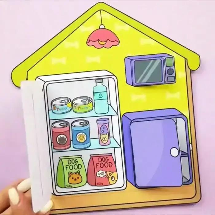 Kit de scrapbooking DIY sur le thème de la maison pour chien, autocollants, découpe et collage, anti-stress pour adultes, cadeau fait main