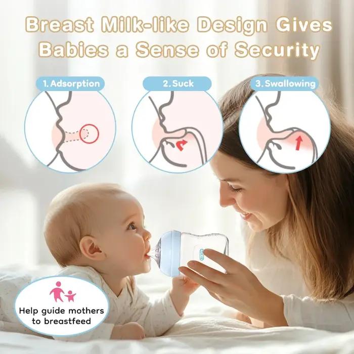 Biberon pour bébé 150/240/330ML, biberons en PP pour nouveau-né, anti-étouffement, anti-flatulence,