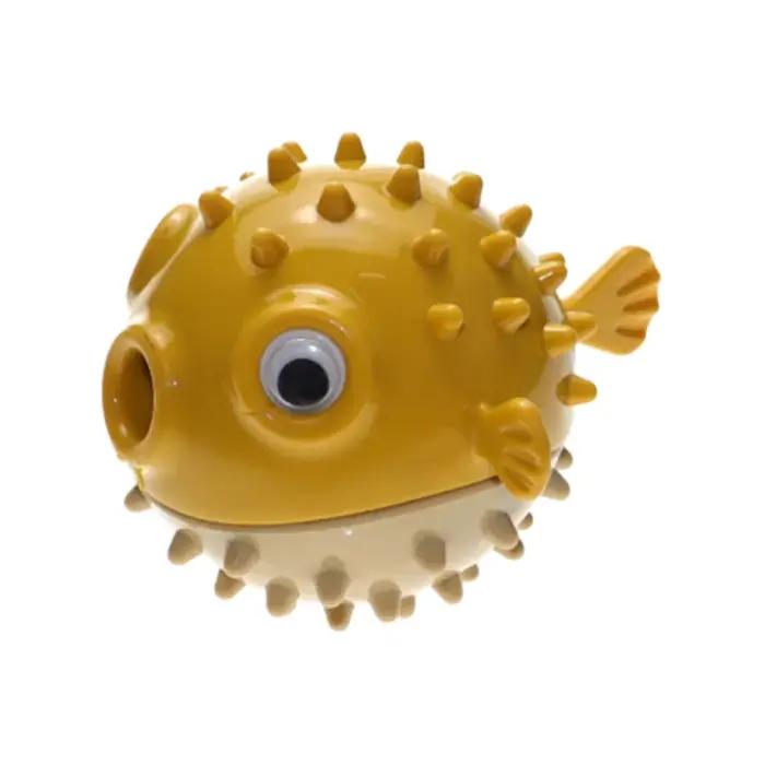 Jouet pour chien en forme de poisson-bouffant : balle résistante aux morsures et distributrice de fr