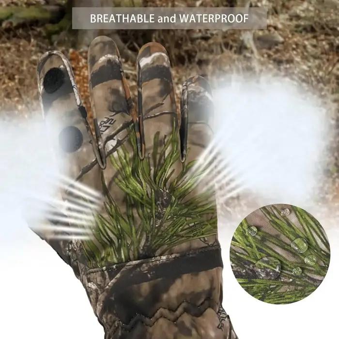 Gants bioniques camouflage sans doigts - Chasse photo tir - Confort chaud design ergonomique naturel