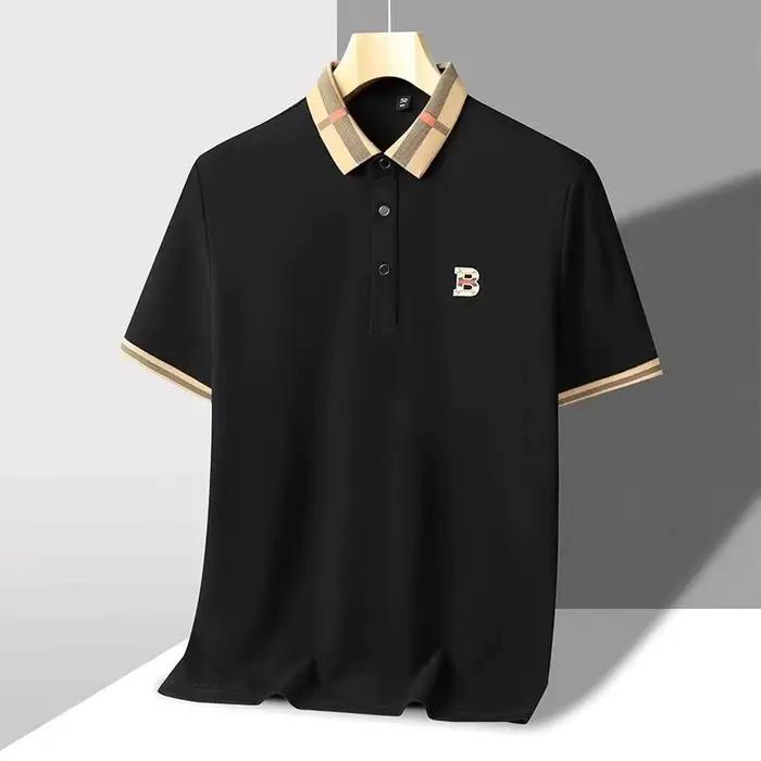 Polo logo luxueux homme en coton polyester décontracté avec motifs lettres pour été et occasions quotidiennes