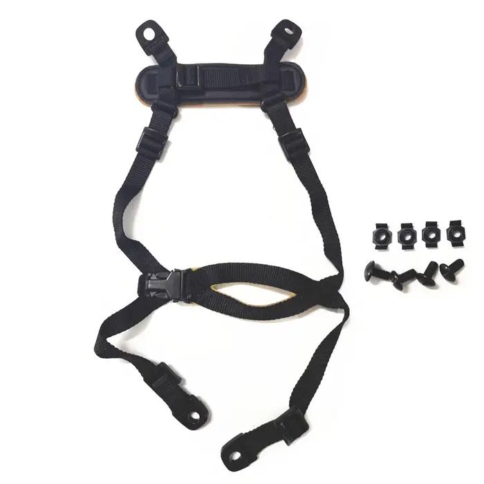 Système de rétention 4 points pour casque de chasse - Sangle mentonnière avec boulons pour Mich