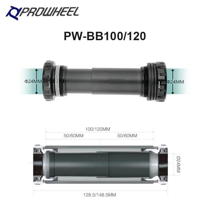 PROWHEEL Neige Vélo 170mm Pédalier Axe 176/192mm Gros Vélo Manivelle Pédalier BB 100/120 E-BIKE Pièc