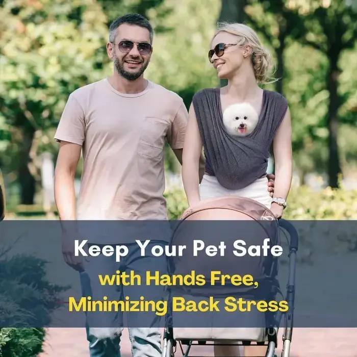 Écharpe mains libres pour petits animaux en coton doux gris foncé ou noir pour chiens et chats occaions spéciales promenade quotidienne excursion plage