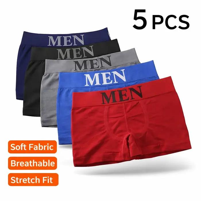 Boxers homme 5 pièces polyester élasthanne confortables et respirants pour hommes occassions quotidiennes et sportives