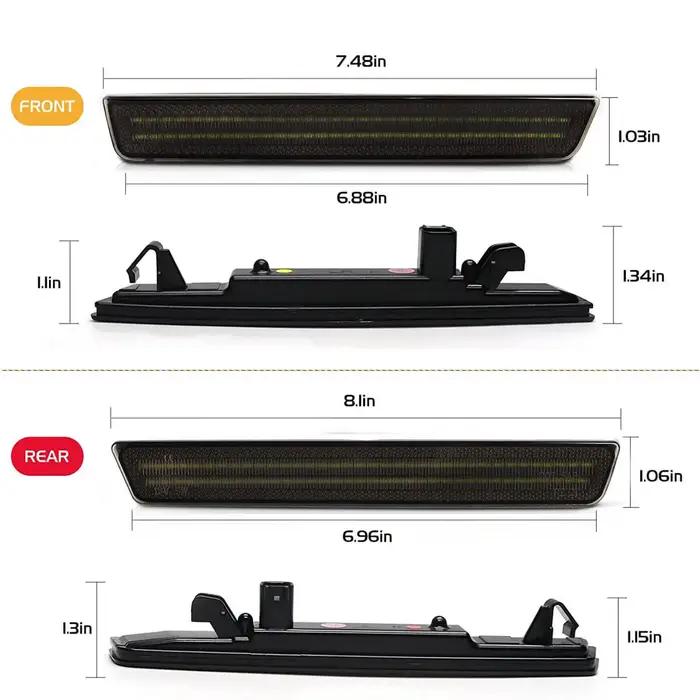 Feux de position latéraux LED pour pare-chocs avant et arrière rouge ambre de voiture, pour Dodge Ch