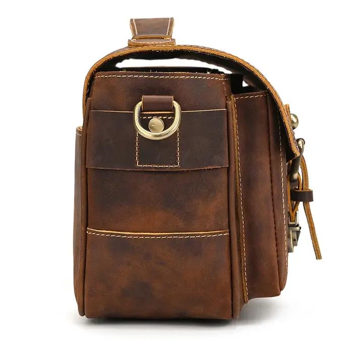Grand sac messager en cuir pour hommes, sacs à bandoulière en peau de vache véritable, sac d'école p