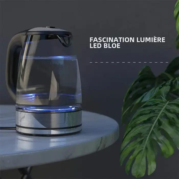 Bouilloire Électrique en Verre DEVISIB à Température Variable avec Fonction de Maintien au Chaud pour Thé et Café Occasions Spéciales Réunions Familiales et Amicales