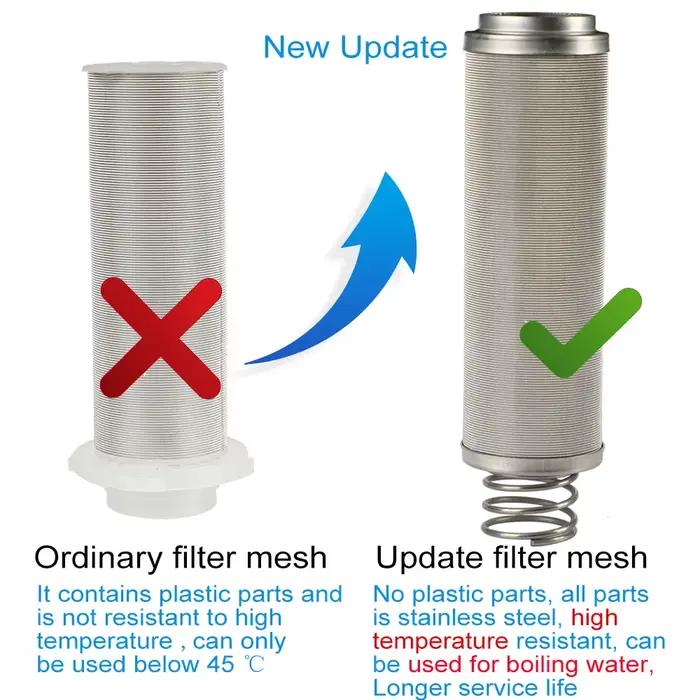 Siphon à dépense pré-filtre filtre à eau chaude système de purificateur en laiton entier pré-filtre en maille d'acier inoxydable avec jauge eau chaude pour purification centrale haute qualité résistante à la chaleur pour utilisation domestique et commerciale