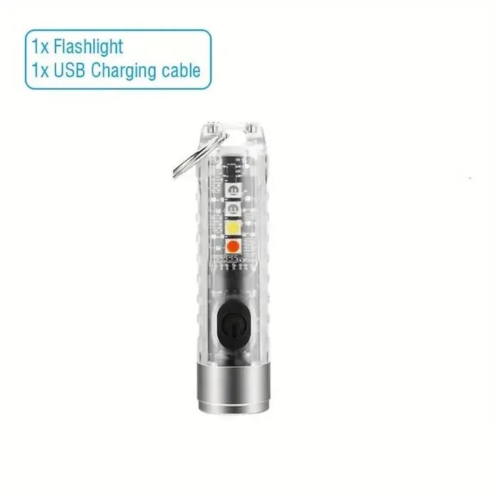 Mini lampe de poche porte-clés rechargeable