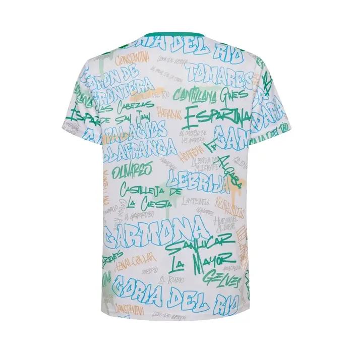 T-shirt d'entraînement de football Real Betis blanc graffiti 2026 – Haut décontracté pour l'entraîne