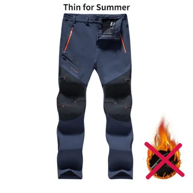 Pantalon homme imperméable randonnée pêche 2 styles fin/épais softshell polaire cargo outdoor