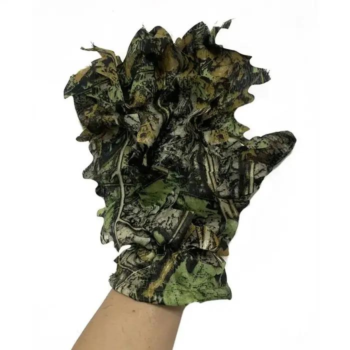 Gants de chasse camouflage 3D feuilles - Confortables, antidérapants et durables pour tir et photographie