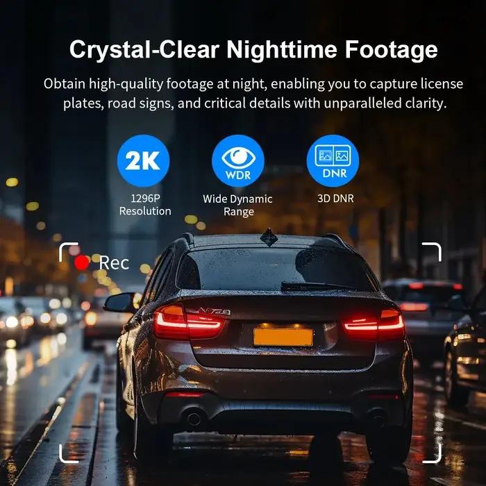 Caméra embarquée 2K pour voiture, enregistreur vidéo KAWA D5, commande vocale d'urgence, WiFi, appli