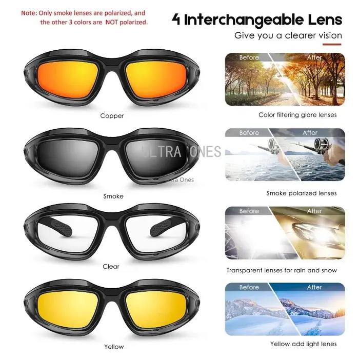 Lunettes tactiques polarisées Daisy C5 - Protection airsoft paintball - 4 verres interchangeables
