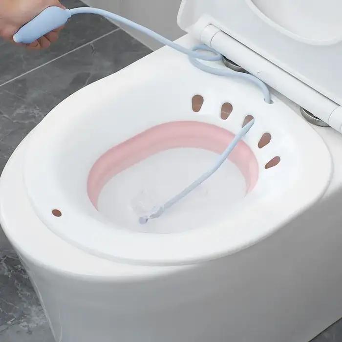 Bain de siège unisexe pour toilettes, baignoire de trempage pour soins post-partum, utilisation à domicile, portable pour un rangement facile