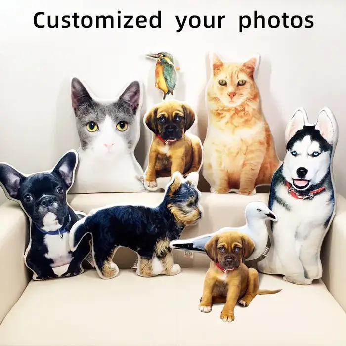 Coussin pour chien personnalisable DIY, oreiller en peluche pour animaux de compagnie, oreiller en f