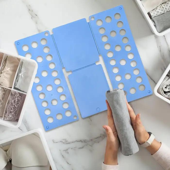 Planche à plier les vêtements robuste en plastique pour adultes et enfants, guide de pliage facile, rangement intelligent, usage domestique, voyage, étudiant