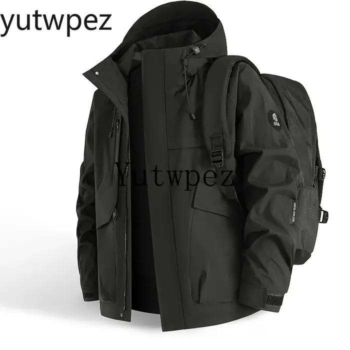 Veste imperméable pour hommes, coupe-vent à capuche pour randonnée en plein air, camping, softshell