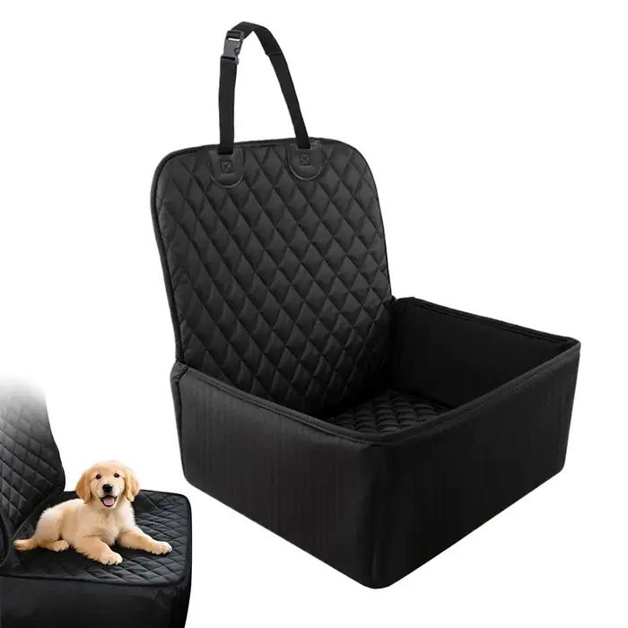 Siège de voiture pour chien surélevé avec barrière réglable et poches de rangement pour petits chiens de taille moyenne occasions de voyage en famille et vacances